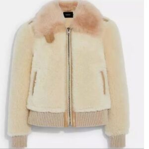 Authentic Coach Shearling Bomber Coat